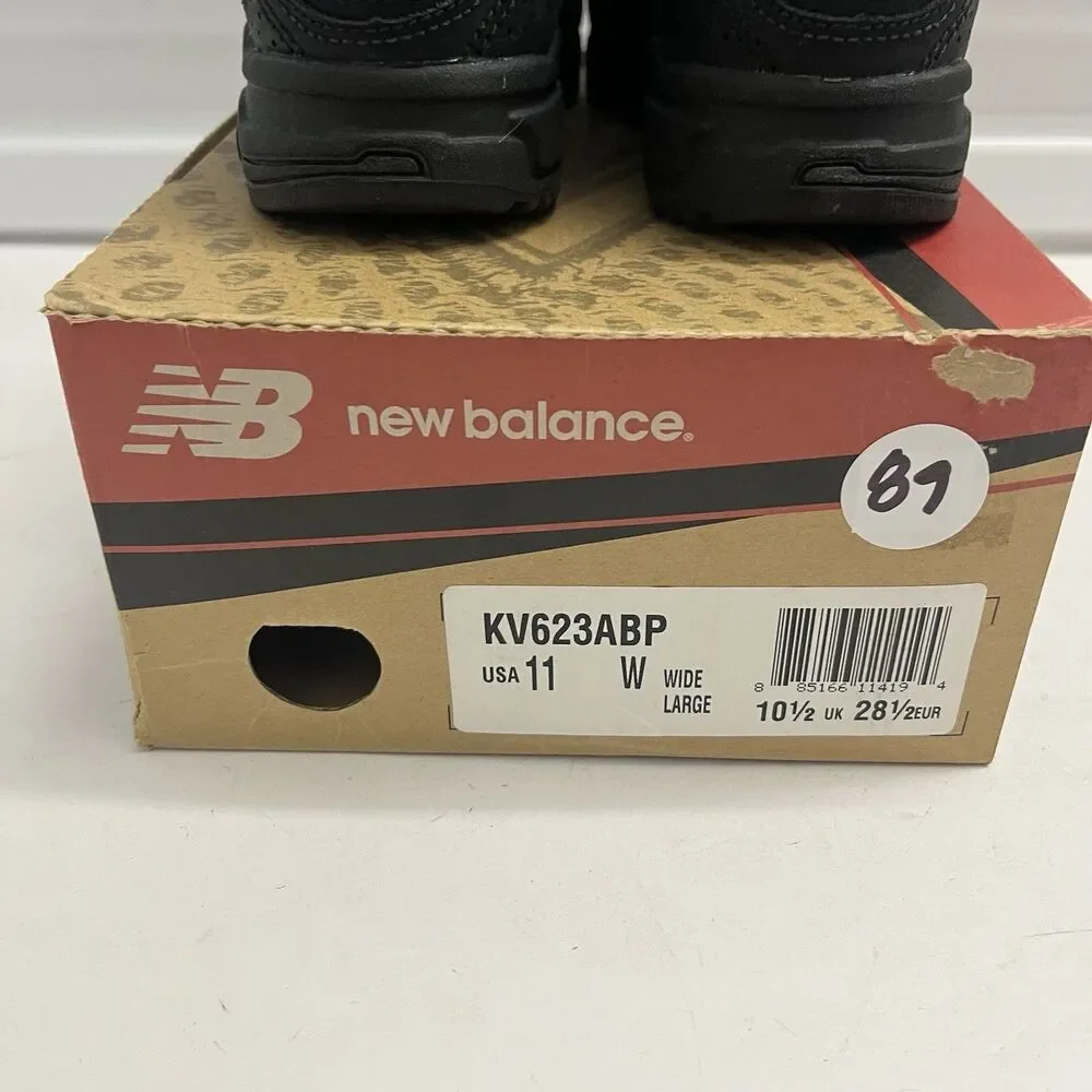 New Balance 623 Black Leather Training Uniform Hook Loop Shoes SZ 11 W